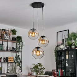 hofstein Gastor Suspension, Boule lumineuse Ambre, Clair, 3 lumières