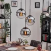 hofstein Gastor Suspension, Boule lumineuse Chrome, Clair, Fumé, 3 lumières