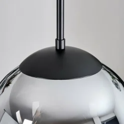 hofstein Gastor Suspension, Boule lumineuse Chrome, Clair, Fumé, 3 lumières