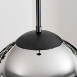 hofstein Gastor Suspension, Boule lumineuse Chrome, Fumé, 3 lumières