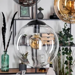 hofstein Gastor Suspension, Boule lumineuse 45 cm Noir, 5 lumières