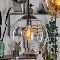 hofstein Gastor Suspension, Boule lumineuse 45 cm Noir, 5 lumières