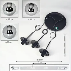 hofstein Gastor Suspension, Boule lumineuse 30 cm Fumé, 3 lumières