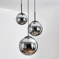 hofstein Gastor Suspension, Boule lumineuse 30 cm Fumé, 3 lumières