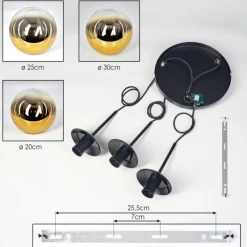 hofstein Gastor Suspension, Boule lumineuse 30 cm Or, Clair, 3 lumières