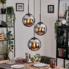 hofstein Gastor Suspension, Boule lumineuse 30 cm Chrome, Fumé, 3 lumières