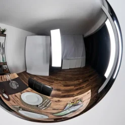 hofstein Gastor Suspension, Boule lumineuse 30 cm Chrome, Fumé, 3 lumières