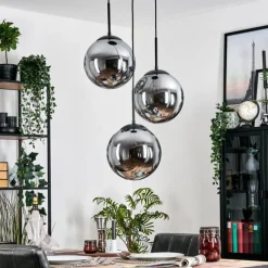 hofstein Gastor Suspension, Boule lumineuse 30 cm Fumé, 3 lumières