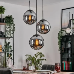 hofstein Gastor Suspension, Boule lumineuse 30 cm Fumé, 3 lumières