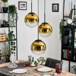 hofstein Gastor Suspension, Boule lumineuse 30 cm Or, Clair, 3 lumières