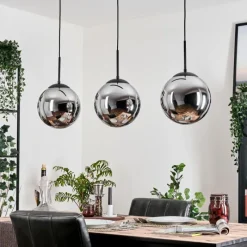 hofstein Gastor Suspension, Boule lumineuse Noir, 3 lumières