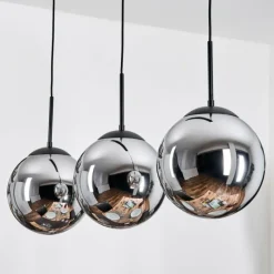 hofstein Gastor Suspension, Boule lumineuse Noir, 3 lumières