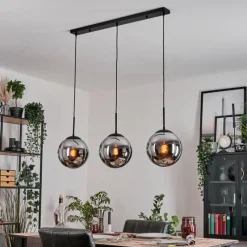 hofstein Gastor Suspension, Boule lumineuse Noir, 3 lumières