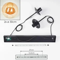 hofstein Gastor Suspension, Boule lumineuse Noir, 2 lumières