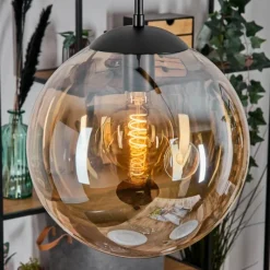 hofstein Gastor Suspension, Boule lumineuse Noir, 2 lumières