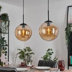 hofstein Gastor Suspension, Boule lumineuse Noir, 2 lumières