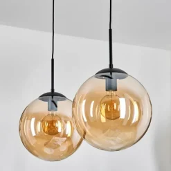 hofstein Gastor Suspension, Boule lumineuse Noir, 2 lumières