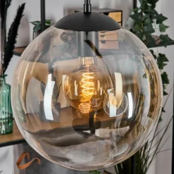 hofstein Gastor Suspension, Boule lumineuse Noir, 2 lumières