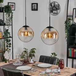 hofstein Gastor Suspension, Boule lumineuse Noir, 2 lumières