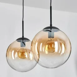 hofstein Gastor Suspension, Boule lumineuse Noir, 2 lumières