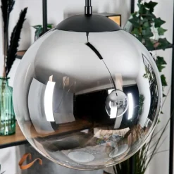 hofstein Gastor Suspension, Boule lumineuse Noir, 2 lumières