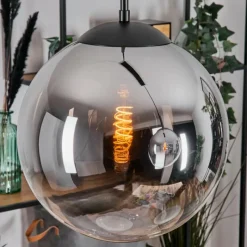 hofstein Gastor Suspension, Boule lumineuse Noir, 2 lumières