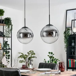 hofstein Gastor Suspension, Boule lumineuse Noir, 2 lumières