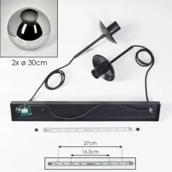 hofstein Gastor Suspension, Boule lumineuse, Suspension Noir, 2 lumières