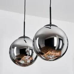 hofstein Gastor Suspension, Boule lumineuse, Suspension Noir, 2 lumières