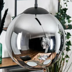 hofstein Gastor Suspension, Boule lumineuse, Suspension Noir, 2 lumières