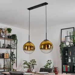 hofstein Gastor Suspension, Boule lumineuse, Suspension Or, Clair, 2 lumières