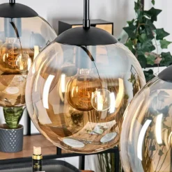hofstein Gastor Suspension, Boule lumineuse, Suspension Ambre, 3 lumières