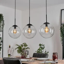 hofstein Gastor Suspension, Boule lumineuse, Suspension Clair, 3 lumières