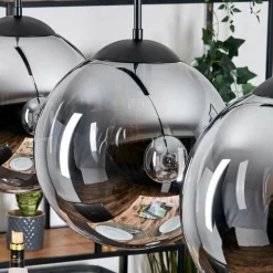 hofstein Gastor Suspension, Boule lumineuse, Suspension Fumé, 3 lumières