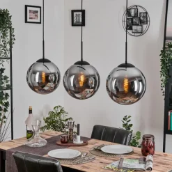 hofstein Gastor Suspension, Boule lumineuse, Suspension Fumé, 3 lumières