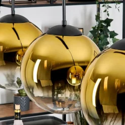 hofstein Gastor Suspension, Boule lumineuse, Suspension Or, Clair, 3 lumières