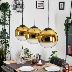 hofstein Gastor Suspension, Boule lumineuse, Suspension Or, Clair, 3 lumières