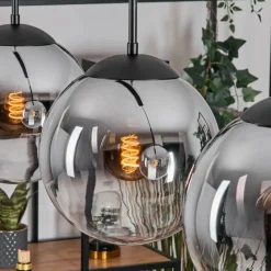hofstein Gastor Suspension, Boule lumineuse, Suspension Chrome, Clair, Fumé, 3 lumières