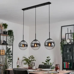 hofstein Gastor Suspension, Boule lumineuse, Suspension Chrome, Clair, Fumé, 3 lumières