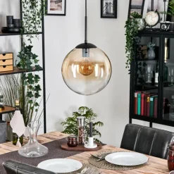 hofstein Gastor Suspension, Boule lumineuse, Suspension Ambre, Clair, 1 lumière