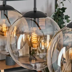 hofstein Gastor Suspension, Boule lumineuse, Suspension Ambre, Clair, 3 lumières