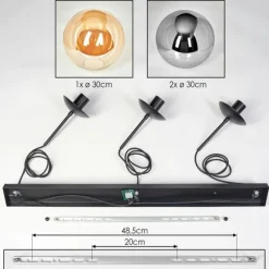 hofstein Gastor Suspension, Boule lumineuse, Suspension Ambre, Fumé, 3 lumières