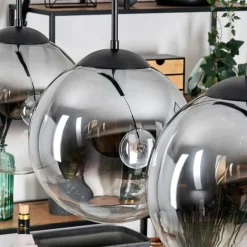 hofstein Gastor Suspension, Boule lumineuse, Suspension Clair, Fumé, 4 lumières