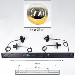 hofstein Gastor Suspension, Boule lumineuse, Suspension Or, Clair, 4 lumières