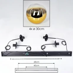 hofstein Gastor Suspension, Boule lumineuse, Suspension Or, Clair, 4 lumières