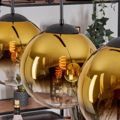 hofstein Gastor Suspension, Boule lumineuse, Suspension Or, Clair, 4 lumières