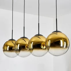 hofstein Gastor Suspension, Boule lumineuse, Suspension Or, Clair, 4 lumières
