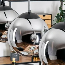 hofstein Gastor Suspension, Boule lumineuse, Suspension Chrome, Fumé, 4 lumières