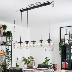 hofstein Gastor Suspension, Boule lumineuse, Suspension Clair, 5 lumières