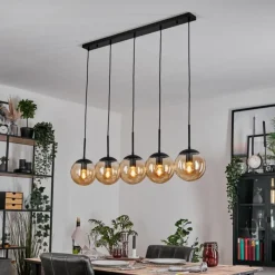 hofstein Gastor Suspension, Boule lumineuse, Suspension Ambre, 5 lumières